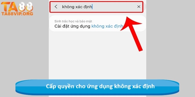 Cấp quyền cho ứng dụng không xác định