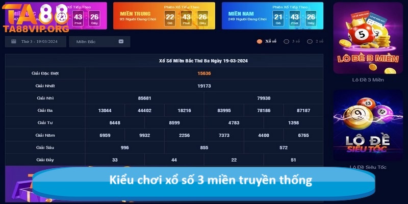 Kiểu chơi xổ số 3 miền truyền thống