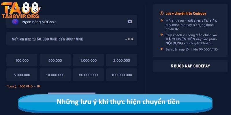 Những lưu ý khi thực hiện chuyển tiền